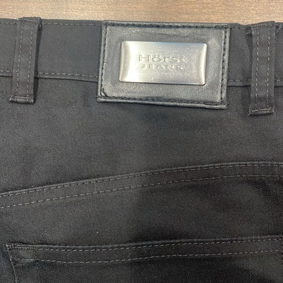 Horst W36 black stretch jeans with logo plate on back short inseam - Picture 4 of 11